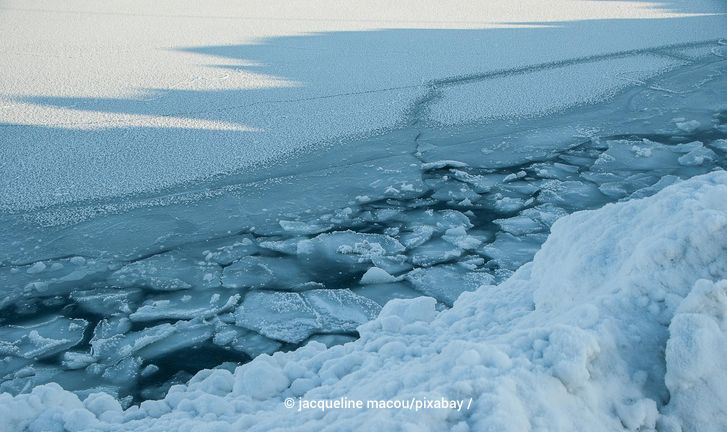 Panoroamaaufnahme von Meereis in der Arktis